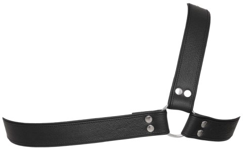 ZADO Men's Leather Harness S-L czarny skorzany uprząż regulowana