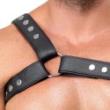 ZADO Men's Leather Harness S-L czarny skorzany uprząż regulowana