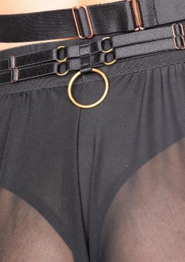 Goddess Skirt Kinky Diva długa spodnica z siateczki z ozdobnym rozcięciem M/L