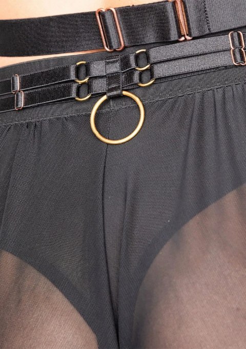 Goddess Skirt Kinky Diva długa spodnica z siateczki z rozcięciem S/M