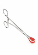 Mr. Steel Tongue Forceps Luxe stal nierdzewna z blokadą i gumowymi końcowkami