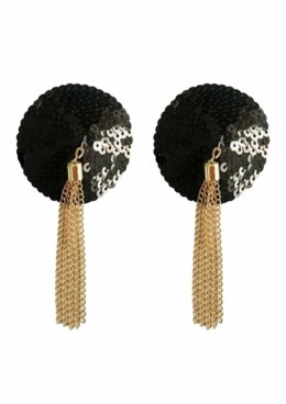 Sequin Nipple Covers w Chain złote cekiny i łańcuszki wielorazowe