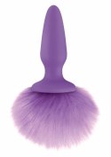 Bunny Tails silikonowy korek z puszystym ogonkiem, kolorowy, średni