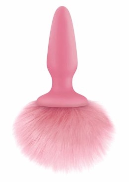 Bunny Tails silikonowy korek z puszystym ogonkiem, rożowy, średni