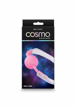 Cosmo Bondage Ball Gag holograficzny, regulowany, winylowy, Rose Gold