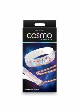 Cosmo Bondage Collar & Leash holograficzny, regulowany, winylowy