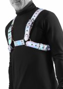 Cosmo Harness Rogue - regulowany pas na klatkę piersiową, winyl, S/M