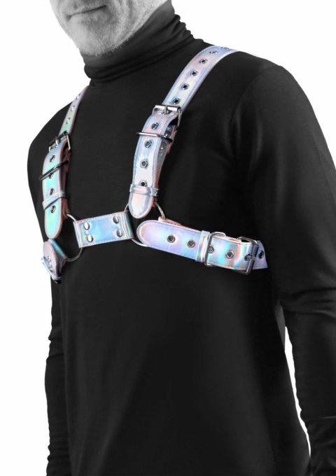 Cosmo Harness Rogue - regulowany pas na klatkę piersiową, winyl, S/M