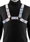 Cosmo Harness Rogue - regulowany pas na klatkę piersiową, winyl, S/M