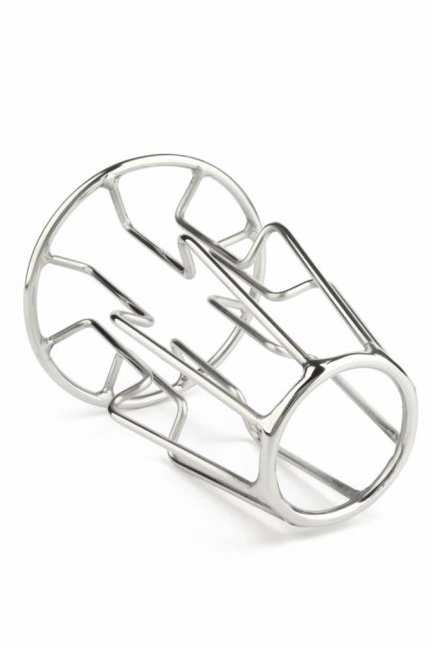 Mr. Steel Trapezoid Large - stalowy korek anatomiczny, otwarty design