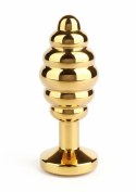 Mr. Steel Twister Medium - stalowy korek analny spiralny z kryształkiem