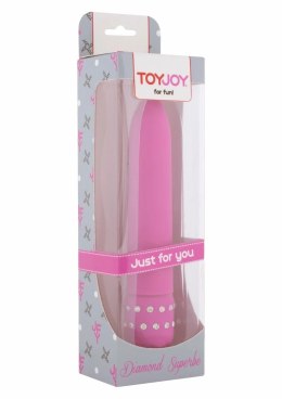 ToyJoy Diamond Superbe Vibrator klasyczny model z kryształkami, srebrny