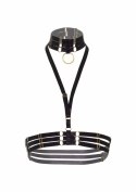 Halter Harness Plus O-Ring Collar satynowy regulowany czarny