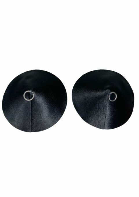 Kinky Diva PU Leather - Ozdobne nakładki na ciało z pierścieniem, czarne
