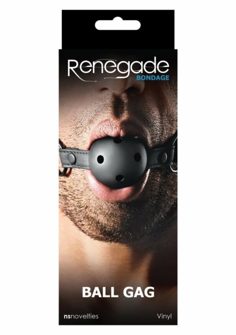 Renegade Ball Gag Classic - regulowany pasek, czarny, uniwersalny