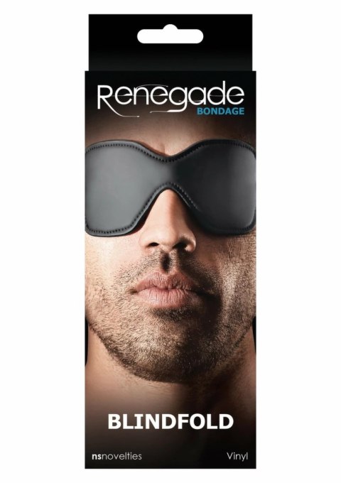 Renegade Bondage Blindfold czarna opaska na oczy z winylu