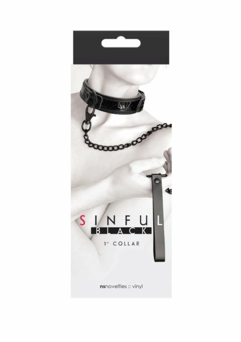 Sinful Collar 1 inch - regulowany kołnierz z neoprenu i smyczą