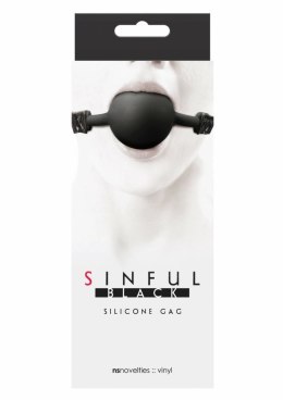 Sinful Soft Silicone Gag silikonowy anatomiczny z paskiem czarny
