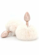 ToyJoy HAPPINESS Enchanting Bunnytail aluminiowy model z puszystym ogonkiem srebrny