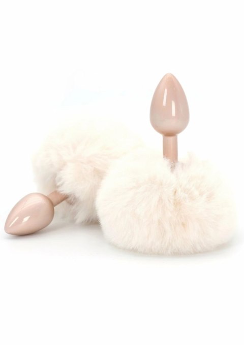 ToyJoy HAPPINESS Enchanting Bunnytail aluminiowy model z puszystym ogonkiem srebrny