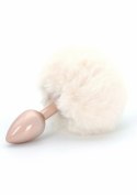 ToyJoy HAPPINESS Enchanting Bunnytail aluminiowy model z puszystym ogonkiem srebrny