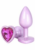 ToyJoy HAPPINESS Time To Shine aluminiowy plug z kryształkiem serce Srebrny