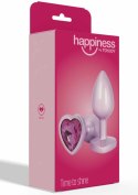 ToyJoy HAPPINESS Time To Shine aluminiowy plug z kryształkiem serce Srebrny