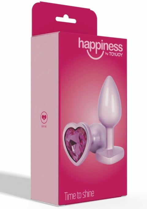ToyJoy HAPPINESS Time To Shine aluminiowy plug z kryształkiem serce Srebrny