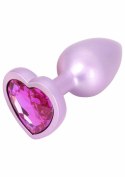ToyJoy HAPPINESS Time To Shine aluminiowy plug z kryształkiem serce Srebrny
