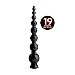 XR Brands Spiralne kulki elastyczne 8-elementowe 48 cm czarne