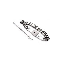 XR Brands Titanium Chain Link Bransoletka i Naszyjnik z Zamkiem