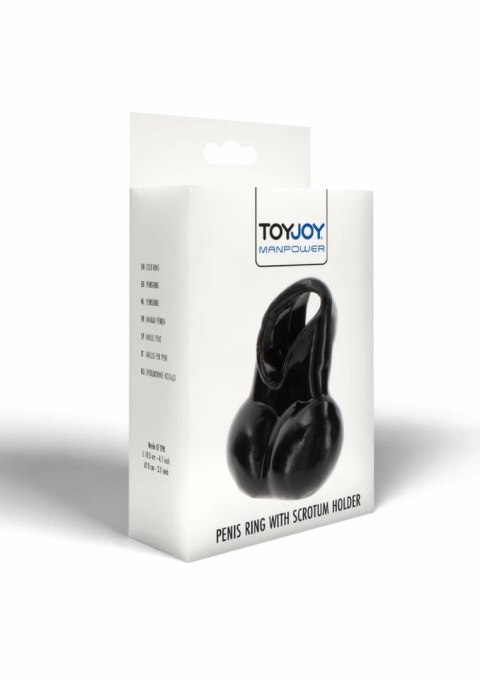 Manpower by TOYJOY - Pierścień anatomiczny z uchwytem, elastyczny TPR