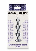 TOYJOY Diamond Star Beads Small aluminiowy korek z kryształem srebrny
