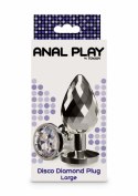 TOYJOY Disco Diamond Plug Large aluminiowy z kryształem 8,5 cm