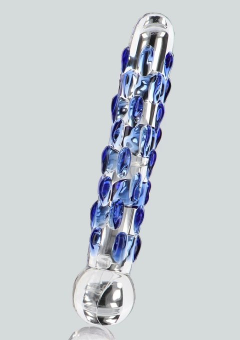 TOYJOY GLASS WORXX Diamond Dazzler Dong szklany model z wypustkami niebieski
