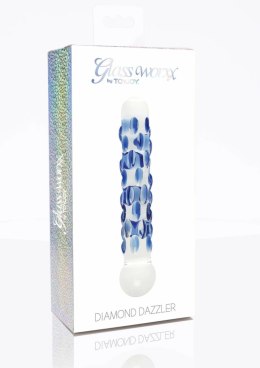 TOYJOY GLASS WORXX Diamond Dazzler Dong szklany model z wypustkami niebieski