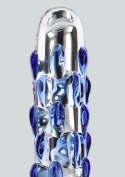 TOYJOY GLASS WORXX Diamond Dazzler Dong szklany model z wypustkami niebieski
