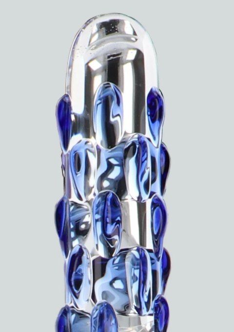 TOYJOY GLASS WORXX Diamond Dazzler Dong szklany model z wypustkami niebieski