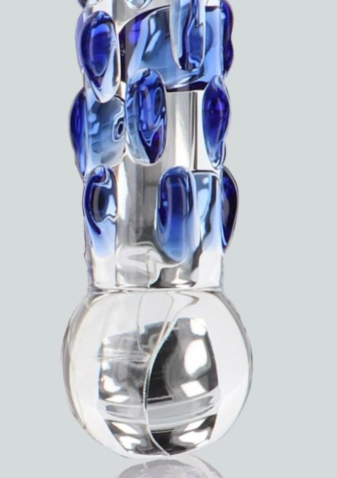 TOYJOY GLASS WORXX Diamond Dazzler Dong szklany model z wypustkami niebieski