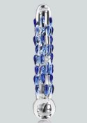 TOYJOY GLASS WORXX Diamond Dazzler Dong szklany model z wypustkami niebieski