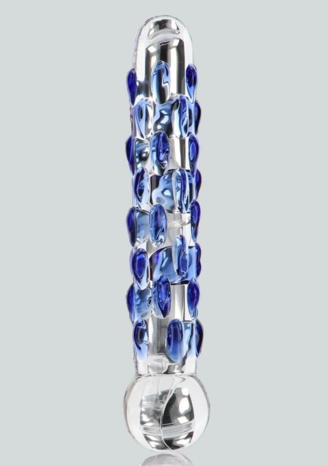 TOYJOY GLASS WORXX Diamond Dazzler Dong szklany model z wypustkami niebieski