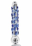 TOYJOY GLASS WORXX Diamond Dazzler Dong szklany model z wypustkami niebieski