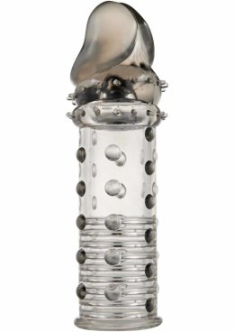 TOYJOY Power Stud Sleeve - transparentna nakładka z wypustkami TPE uniwersalna