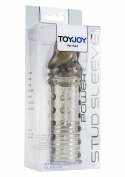 TOYJOY Power Stud Sleeve - transparentna nakładka z wypustkami TPE uniwersalna