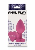 ToyJoy Booty Sweethearts Let's F*ck silikonowy korek z sercem 7,5 cm