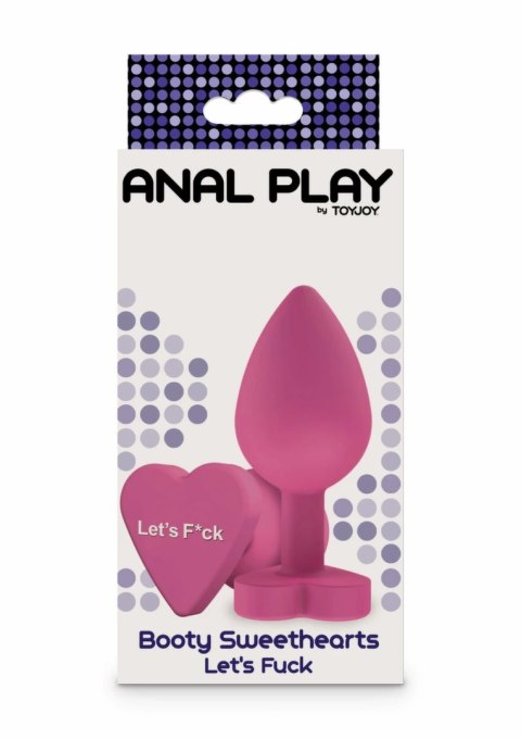 ToyJoy Booty Sweethearts Let's F*ck silikonowy korek z sercem 7,5 cm