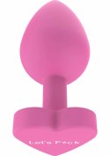 ToyJoy Booty Sweethearts Let's F*ck silikonowy korek z sercem 7,5 cm