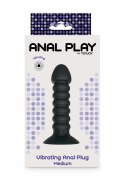 ToyJoy Vibrating Anal Plug Medium silikonowy wibrujący korek 11 cm czarny