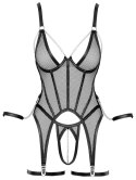 Cottelli BONDAGE Basque Bondage M - komplet siateczkowy z kajdankami