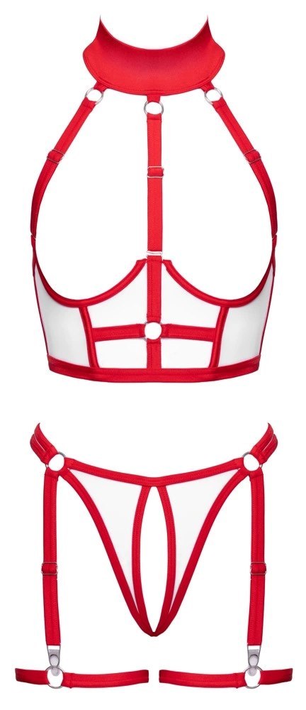 Cottelli COSTUMES Nurse L - komplet dwuczęściowy z otwartym biustonoszem